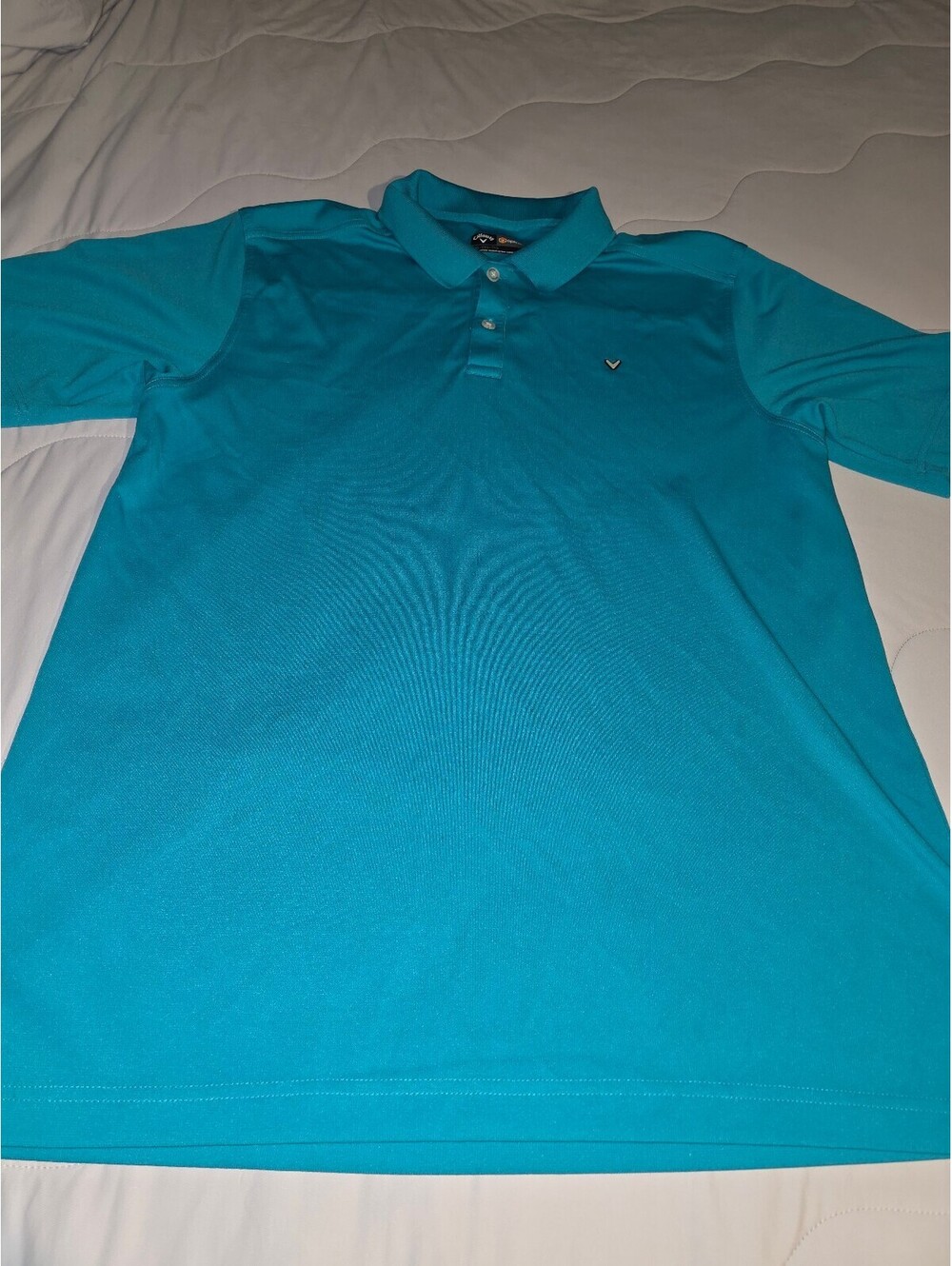 Callaway Opti-Dri Men's Solid Short Sleeve Collared Golf Polo Logo - Teal